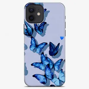 Высококачественный милый цвет синяя бабочка пользовательский дизайн 3D ПК чехол для телефона для Iphone 15 14 13 12 11 11pro max