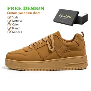 OEM/ODM Design Atacado Personalizado Skate Sneakers Camurça Couro Mens Custom Luxury Air para One Shoes Sneakers