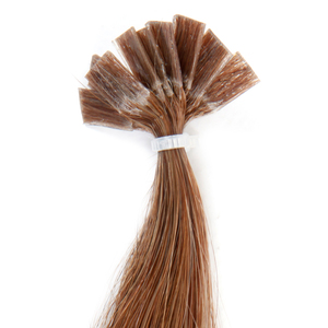 Extensiones de Cabello Pre-Adheridas con Queratina Sens Flat Europeas, Color 6 Rubio Oscuro, 25 Mechones, 100% Cabello Remy - Product Image 1