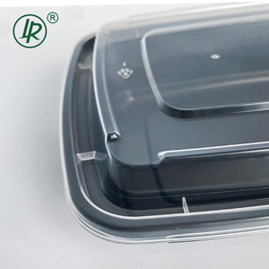 Đen trắng hình chữ nhật bữa ăn chuẩn bị hộp đựng thức ăn nhựa dùng một lần bao bì thực phẩm takeout <span class=keywords><strong>container</strong></span> Bắc Mỹ - Product Image 4