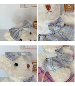 カラフルで可愛くて柔らかく、ふわふわしたクマ柄のチェック柄スカート、パールチェーン付きのメッセンジャーバッグ、レディーススリングトートサドルバッグ、女性用ハンドバッグ、ショルダーバッグ - Product Image 4