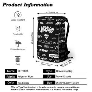 Biểu Tượng Tùy Chỉnh Bơi Dây Kéo Túi Ba Lô Giày Túi Du Lịch Không Thấm Nước Sinh Viên Ngoài Trời Thể Thao Thiết Lập Hành Lý Thương Hiệu Thăng Hoa Túi - Product Image 5