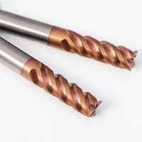HANDERK 4 flauta HRC65 Fresa plana Broca de enrutador de vástago recto Juego de fresas en forma de U para herramienta CNC