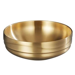 304 Stainless Steel Double Wall Bowl Set Gold And Silver Microwave Safe For Noodle Soup And Cold Noodles - Product Image 4