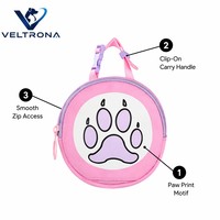 Distributeur de sacs à déjections circulaire à motif patte de chien avec fermeture éclair et poignée de transport – Support pour sacs à déjections pour promenades en extérieur