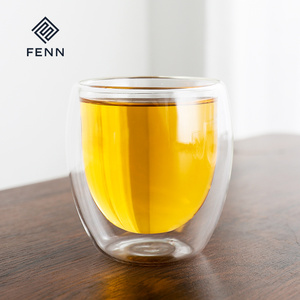 FENN Tazza da Tè in Vetro Borosilicato <span class=keywords><strong>a</strong></span> <span class=keywords><strong>Doppia</strong></span> <span class=keywords><strong>Parete</strong></span>, Design Unico, Tazze Trasparenti per <span class=keywords><strong>Espresso</strong></span>, Idea Regalo - Product Image 5