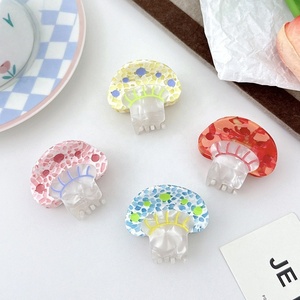 Pinza de Pelo con Forma de Hongo de Acetato Colorida y Linda para Mujer, Accesorios para el Cabello Hechos a Mano al Estilo Instagram - Product Image 1