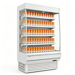 Vitrine réfrigérée à rideau d'air de 2 mètres, réfrigération commerciale par circulation, vitrine de présentation pour fruits, légumes et boissons de supermarché - Product Image 3