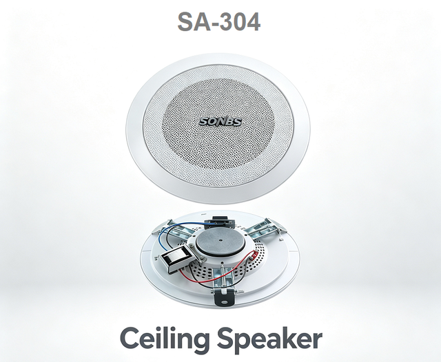 4 Inch Full Range Passive Ceiling Loudspeaker Metal Mesh Commercial Public Broadcast Hotel Office School Background Audio System
