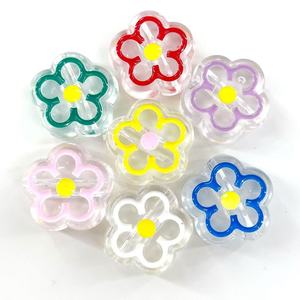 พวงกุญแจอะคริลิคใส ลายดอกไม้ สีชมพูเหลือง ดีไซน์หยดน้ำ สายคล้องโทรศัพท์มือถือ เครื่องประดับตกแต่ง สีคละแบบสุ่ม - Product Image 4