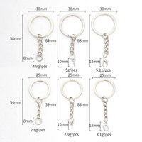PD097-110 Anneaux de clés plats sans nickel, couleur blanc K, 25mm 30mm, anneaux de jonction brillants, anneaux de clés ronds pour accessoires de bijoux DIY