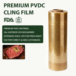 Película Adhesiva PVDC de Grado Alimenticio con Alta Barrera, Rollo <span class=keywords><strong>Jumbo</strong></span> Antivaho para Empacar Carne Fresca, Fabricantes de Envoltorios Plásticos - Product Image 1