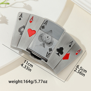 थोक और खुदरा भारी उद्योग फैशन पश्चिमी मिश्र धातु बेल्ट बकसुआ, भेड़िया पैटर्न खोपड़ी हल्का बकल - Product Image 6