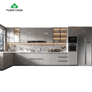 Ensemble d'armoires de cuisine modulaires modernes TUZHI, matériaux écologiques ignifuges, construction en contreplaqué, accessoires complets - Product Image 6