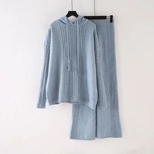 Ensemble de pyjama en cachemire pour femmes, <span class=keywords><strong>pantalon</strong></span> et pull, avec pull en cachemire, pull à capuche - Product Image 4