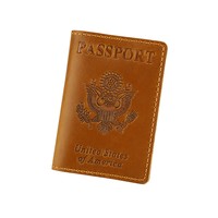 Housse de passeport en cuir véritable prête à être expédiée, en stock