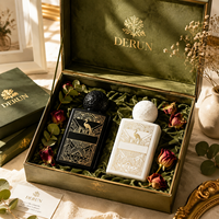 Flacon de parfum en verre 50 ml vide avec vaporisateur, luxe avec boîte, conteneur cosmétique, portable pour voyage, vente en gros, logo personnalisé