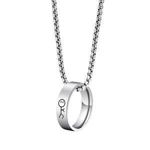 Nouvelle collection <span class=keywords><strong>Amazon</strong></span> 2025 : Bague, Collier, Chaîne de pull en acier inoxydable, Pendentif polyvalent pour couple, Cœur en forme de personnage de dessin animé - Product Image 6