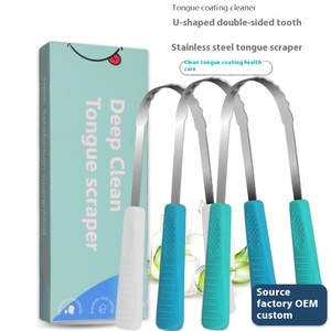 Deep <strong>Toothed</strong> Double-Sided Plastic Tongue <strong>Scraper</strong> Effective for Freshening Breath Reducing Bad Breath Coating Tongue Cleaning - Product Image 1