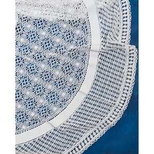 Mantel de Algodón con Encaje Fiammetta, Diseño Estampado Jacquard a Rayas, Sin Arrugas, Ajustable, 0g, Ideal para Hoteles y Bodas - Product Image 3