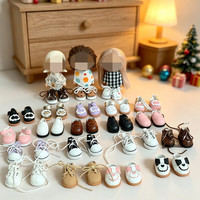 [Chaussures uniquement] Chaussures miniatures pour poupées de 10 cm, mini-chaussures en cuir résistantes à l'usure pour poupées, ornements.