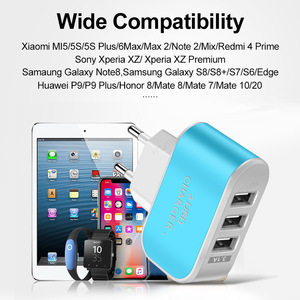 Cargador USB Rápido de 3 Puertos, Puerto de Carga con Luz LED, Adaptador de Carga de Alta Velocidad Serie Color Caramelo para Teléfonos Móviles - Product Image 5