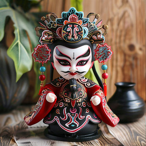 Muñeca de la Ópera de Sichuan con Cambio de Rostro, Figura Colorida de Drama Tradicional, Hecha a Mano en Plástico, Recuerdo Coleccionable, Adorno de Escritorio - Product Image 5