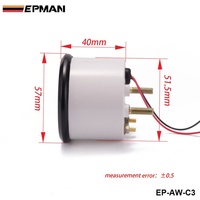 Kit de trois jauges EPMAN Auto 52 mm 3 en 1 : voltmètre / jauge de température de l'eau / jauge de pression d'huile ou jauge de température d'huile avec capteur EP-AW-C3C