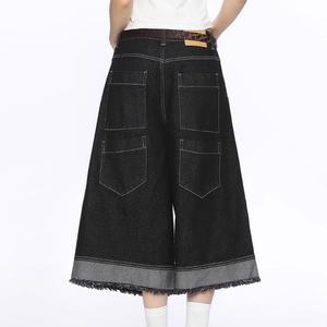 <span class=keywords><strong>Pantalon</strong></span> Capri en Denim à Jambes Larges et Taille Haute avec Boutons, Style Vintage Américain, Casual, Multi-Poches, Pantalones Y2k Esthétique Jeans - Product Image 6