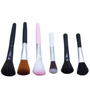 Makeup Brush Set 6pcs Nylon Bristles Plastic Handle Flat Shape For Blush Highlighter Powder Application - Product Image 1