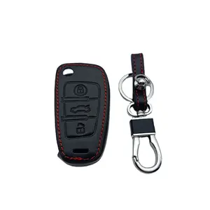 Кожаный чехол для автомобильного ключа, верхний слой, для Audi A1, A3, A4, A5, Q7, A6, C5, C6, автомобильный держатель, удаленный чехол, Стайлинг автомобиля, брелок