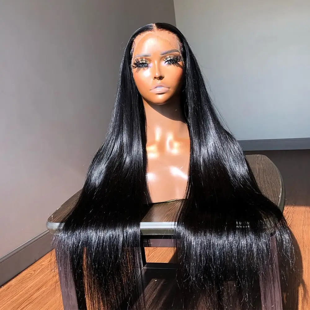 40 Inch Frontal Glueless Full Hd Lace Wig Cuticle Aligned Virgin Raw Indian Hair Wig Unprocessed 100% Full Lace Human Hair Wig