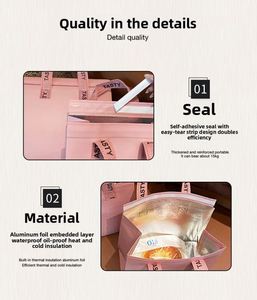 Insulated Non-Woven Lunch Cooler Bag for Warm Food and Pastries to Go - Product Image 5