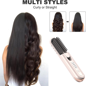 Plancha de pelo inalámbrica portátil Ajuste de temperatura de 3 velocidades Batería de 10000 MAh Mini <span class=keywords><strong>cepillo</strong></span> <span class=keywords><strong>alisador</strong></span> de pelo de gran capacidad - Product Image 4