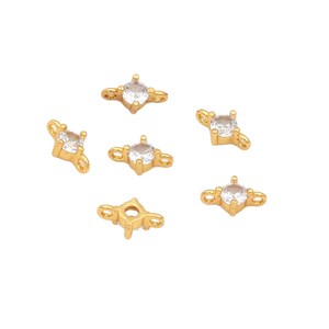 Cobre chapado en oro de 18k con alta retención de color, colgante doble con cruz de circonita microincrustada, pulsera/collar, joyería DIY - Product Image 5