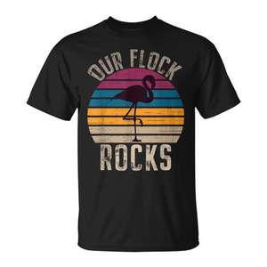 Notre t-shirt Flock Rocks Retro Vintage Flamingo Family - Product Image 1
