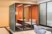 Maison mobile simple silencieuse en acier léger Salle de réunion modulaire insonorisée Pods Office High-Tech Glass Taille personnalisée pour le bureau