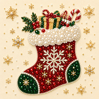 Offre Spéciale – Kit de Peinture Diamant 5D DIY Fait Main pour Noël, avec Cadre, Motif Dessin Animé Père Noël et Sapin, sur Toile Décorative