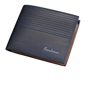 Portefeuille homme fin en cuir véritable Crazy Horse vintage avec logo personnalisé du fabricant, protection RFID et plusieurs fentes pour cartes de crédit - Product Image 1