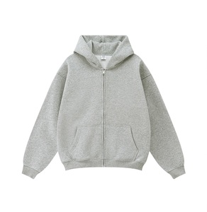 Felpa con Cappuccio da <span class=keywords><strong>Uomo</strong></span> di Alta Qualità, <span class=keywords><strong>Taglie</strong></span> <span class=keywords><strong>Forti</strong></span>, con Zip, Stile Americano, Vestibilità Ampia, Tinta Unita, Foderata in Pile, Spessa, Casual - Product Image 2