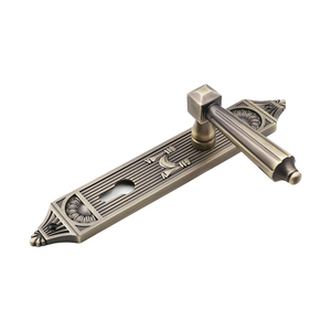 Custom <strong>French</strong> Door Security Exterior Interior Antique Bronze Lever Aluminum Door Handle on Plate Luxury Modern With Privacy <strong>Lock</strong> - Product Image 5