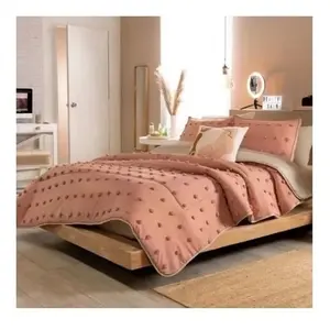 Ensemble de housse de couette Rip & Tuck Rosette, taille King, design pompon, ensemble de literie en coton - Product Image 3