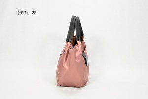 Ladies Minimalist Nylon Tote <b>Purse</b> with Buckle Accent, Lightweight Water-resistant Handbag with <b>Leather</b> Handles - Product Image 6