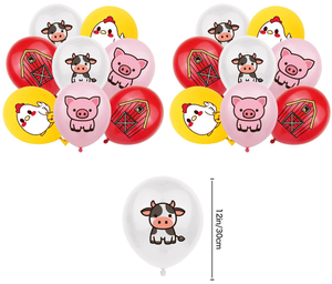 Decoración para Fiesta de Cumpleaños con Temática de <span class=keywords><strong>Granja</strong></span>: Caballo, Oveja, Gato, Conejo, Pollito, Cerdo, Vaca, Banderines de Feliz Cumpleaños, Adornos para Pasteles y Cupcakes, Globos Impresos - Product Image 5