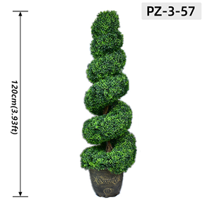 Arbre topiaire en spirale artificiel, plante en plastique en pot, buis torsadé, résistant à l'eau, résistant aux UV, verdure pour jardin extérieur, patio - Product Image 6
