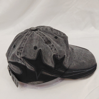 Casquettes de Papa Vierge Personnalisées de Haute Qualité pour Hommes, Casquettes de Baseball Noires Lavées d'Applique Brodée Vintage sur un Devant Souple Usé - Marques