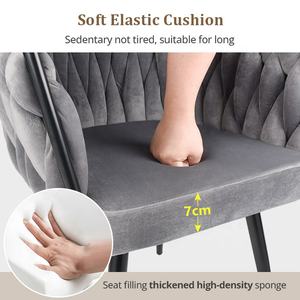 Thiết Kế Bắc Âu Màu Be Trong Nhà Ăn Đồ Nội Thất Vải Bọc Nhà Bếp Ghế Cánh Tay Nhung Phòng Ăn Ghế Cho Nhà Hàng - Product Image 6