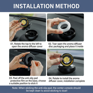 Diffuseur d'arômes rotatif à énergie solaire pour l'intérieur de la voiture, style métallique de luxe léger, évaporation naturelle, 8*8cm, décoration parfumée - Product Image 6