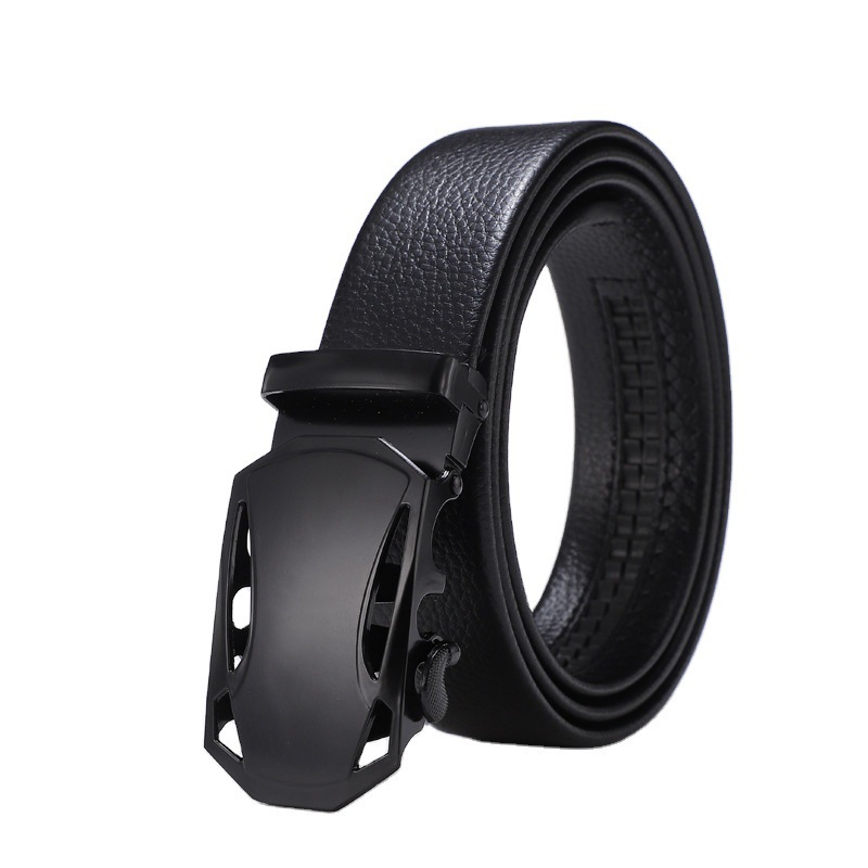 Men's Genuine Leather Automatic Ratchet Belt with Premium Metal Buckle, Luxury Business Dress Belt for Formal & Casual Wear  Product Description