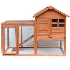 بيت أرانب فاخر من الخشب، مستلزمات الحيوانات الأليفة، منزل للحيوانات الصغيرة للاستخدام الداخلي والخارجي - Product Image 4